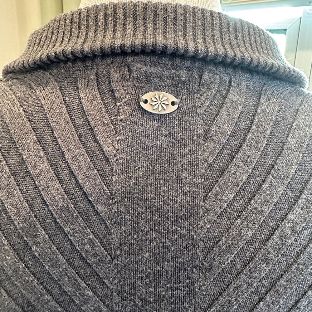 NWT Athleta Charcoal Zip-Neck Ribbed Mini Dress - Picture 7 of 10